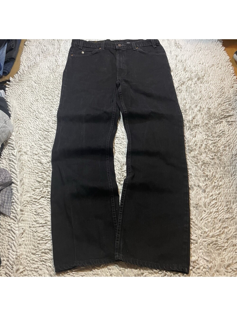 Vintage 36x30 (Fit 34W) Levis 517 USA Made Orange Tab Bootcut Jeans Black *READ*